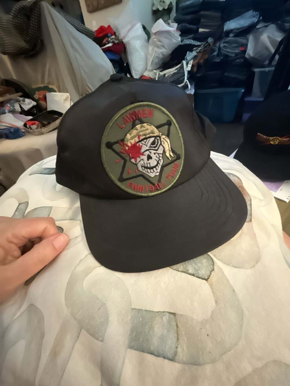 Lawmen Paintball Team Snapback Hat Black Embroidered Patch